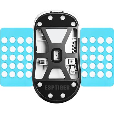 ESPTIGER ICE V2 40 stuks universele PTFE-gamingmuisglijders, 4 maten, wit, gebogen rand ESPTIGER ICE V2 40 stuks universele PTFE-gamingmuisglijders, 4 maten, wit, gebogen rand
