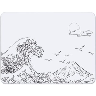 ATTACK SHARK CM05SE Muismat van gehard glas, 9H hardheid, krasbestendig, ultra-glad oppervlak met nano-gravure, antislip PU-basis, hoge precisie, snelle beweging, 410 × 310 × 5 mm – witte golven ATTACK SHARK CM05SE Muismat van gehard glas, 9H hardheid, krasbestendig, ultra-glad oppervlak met nano-gravure, antislip PU-basis, hoge precisie, snelle beweging, 410 × 310 × 5 mm – witte golven