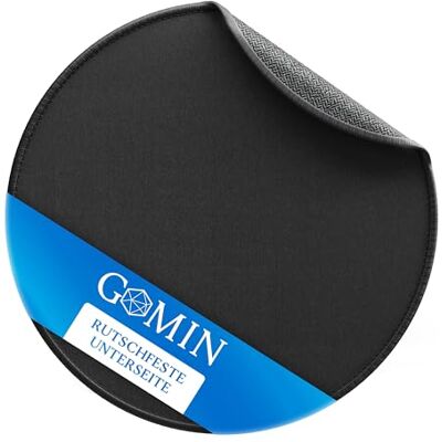 Gomin Ronde muismat 22 cm gaming rond antislip en waterdicht naadloze randen muismat verbetert snelheid en precisie, kantoor, computer zwart Gomin Ronde muismat 22 cm gaming rond antislip en waterdicht naadloze randen muismat verbetert snelheid en precisie, kantoor, computer zwart