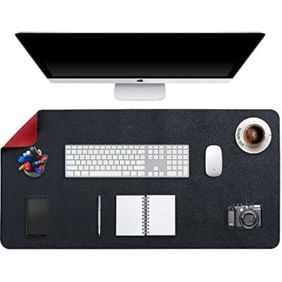 DOBAOJIA Grote, verlengde muismat, bureauonderlegger, XXL, laptopmat, schrijfmat,dubbelzijdig gebruik, PU-leer, waterdicht, 90 x 43 cm (zwart/rood) DOBAOJIA Grote, verlengde muismat, bureauonderlegger, XXL, laptopmat, schrijfmat,dubbelzijdig gebruik, PU-leer, waterdicht, 90 x 43 cm (zwart/rood)