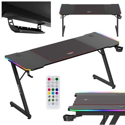 huzaro Hero 4.8 RGB Gaming PC Desktop XXL LED Desktop met Muismat Hoofdtelefoon Haak Bekerhouder Kabelorganizer Carbon Tafelblad Stabiele Computer Bureau huzaro Hero 4.8 RGB Gaming PC Desktop XXL LED Desktop met Muismat Hoofdtelefoon Haak Bekerhouder Kabelorganizer Carbon Tafelblad Stabiele Computer Bureau