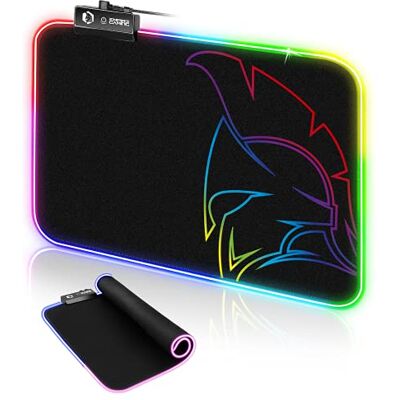 EMPIRE GAMING Dark Rainbow Gaming-muismat, RGB LED, 12 verlichtingsmodi, muismat, achtergrondverlichting, verlicht, vochtbestendig, rubber, antislip, pc, Mac en laptop, 300 x 230 x 4 mm EMPIRE GAMING Dark Rainbow Gaming-muismat, RGB LED, 12 verlichtingsmodi, muismat, achtergrondverlichting, verlicht, vochtbestendig, rubber, antislip, pc, Mac en laptop, 300 x 230 x 4 mm