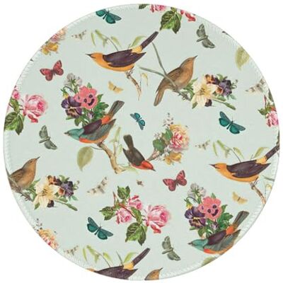 MyPiky 20 x 20 cm ronde antislip rubberen muismat met vogel print patroon voor gaming desktop computer MyPiky 20 x 20 cm ronde antislip rubberen muismat met vogel print patroon voor gaming desktop computer