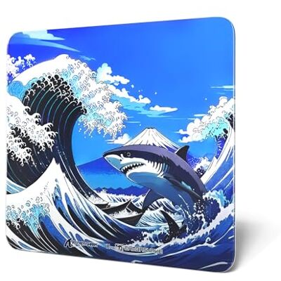 MAMBASNAKE x ATTACK SHARK CM05 Glass Hard Gaming Mousepad, Nano Micro-Etched Textuur, Glad Glas Oppervlak, Hoge Accuracy, Fast-Moving, Anti-kras, PU Leer, Antislip Base, Grote Maat (450 × 400 mm) MAMBASNAKE x ATTACK SHARK CM05 Glass Hard Gaming Mousepad, Nano Micro-Etched Textuur, Glad Glas Oppervlak, Hoge Accuracy, Fast-Moving, Anti-kras, PU Leer, Antislip Base, Grote Maat (450 × 400 mm)