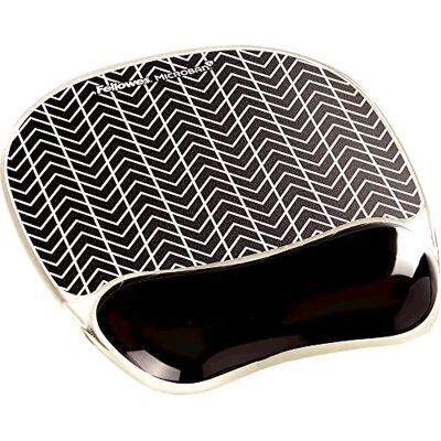 Fellowes Crystals Muismat met Polssteun, Gelvulling, Ergonomisch, Afwasbaar, Zigzagpatroon Fellowes Crystals Muismat met Polssteun, Gelvulling, Ergonomisch, Afwasbaar, Zigzagpatroon