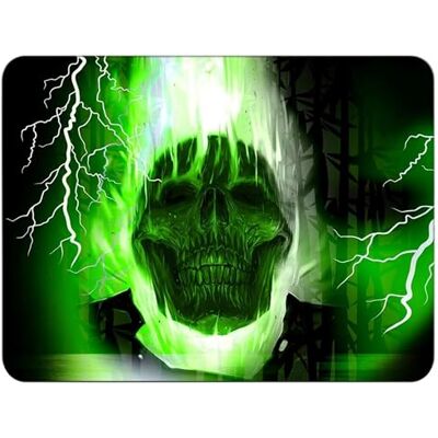 Silent Monsters Muismat L 36 x 25 cm, muis pad, groene schedel patroon, stoffen muismat, antislip, stil, videogame, kantoor, thuiskantoor, wasbaar, oprolbaar, lasergesneden Silent Monsters Muismat L 36 x 25 cm, muis pad, groene schedel patroon, stoffen muismat, antislip, stil, videogame, kantoor, thuiskantoor, wasbaar, oprolbaar, lasergesneden