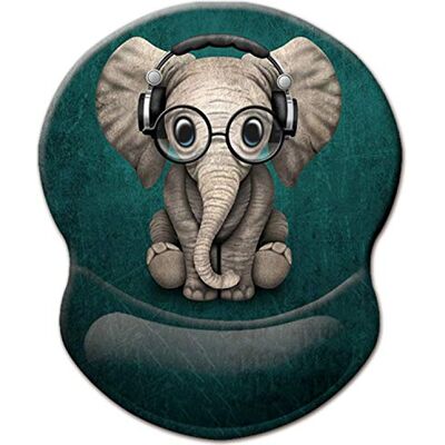 ITNRSIIET Ergonomische muismat met gel polssteun, lycra-stof, antislip basis van polyurethaan, voor computer, laptop, kantoor en thuis, schattige olifant ITNRSIIET Ergonomische muismat met gel polssteun, lycra-stof, antislip basis van polyurethaan, voor computer, laptop, kantoor en thuis, schattige olifant