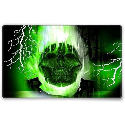 Silent Monsters Muismat L 36 x 25 cm, muis pad, groene schedel patroon, stoffen muismat, antislip, stil, videogame, kantoor, thuiskantoor, wasbaar, oprolbaar, genaaid Silent Monsters Muismat L 36 x 25 cm, muis pad, groene schedel patroon, stoffen muismat, antislip, stil, videogame, kantoor, thuiskantoor, wasbaar, oprolbaar, genaaid