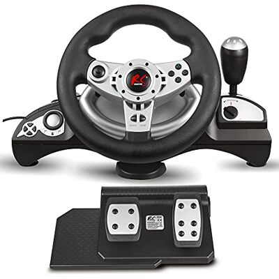 NanoRS RS700 Stuurwiel, 270 graden stuurbereik, trillingen van de versnellingspook, 8-in-1, compatibel met PS4/PS3/Xbox ONE/PC (X-/D-input)/Android NanoRS RS700 Stuurwiel, 270 graden stuurbereik, trillingen van de versnellingspook, 8-in-1, compatibel met PS4/PS3/Xbox ONE/PC (X-/D-input)/Android