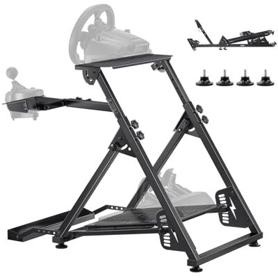 VEVOR Verstelbare opvouwbare racestuurstandaard, compatibel met Logitech G923, G920, G29, G27, Thrustmaster T300RS TX F458, T500RS, T3PA-PRO (F1/GT), pedalen niet inbegrepen VEVOR Verstelbare opvouwbare racestuurstandaard, compatibel met Logitech G923, G920, G29, G27, Thrustmaster T300RS TX F458, T500RS, T3PA-PRO (F1/GT), pedalen niet inbegrepen