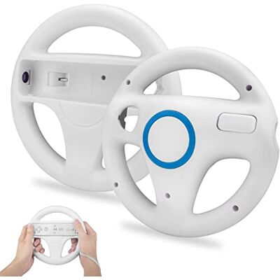 TechKen Set van 2 Wii-afstandsbediening racestuurwielen compatibel met Wii Kart, racewielen voor Wii-controller, kunststof voor Wii Racing-games TechKen Set van 2 Wii-afstandsbediening racestuurwielen compatibel met Wii Kart, racewielen voor Wii-controller, kunststof voor Wii Racing-games