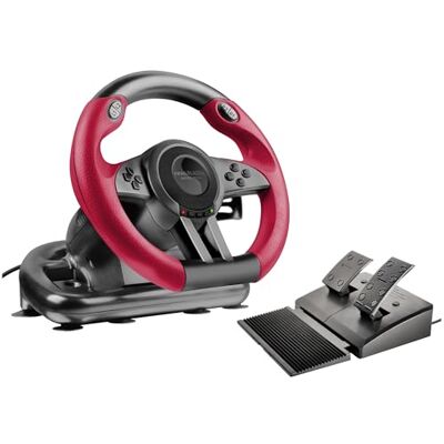 Speedlink TRAILBLAZER Racing Wheel Gaming-stuur voor PS3/PS4, Xbox Series X/S/One en PC, schakelpalet en versnellingshendel, verstelbare pedalen, zwart-rood Speedlink TRAILBLAZER Racing Wheel Gaming-stuur voor PS3/PS4, Xbox Series X/S/One en PC, schakelpalet en versnellingshendel, verstelbare pedalen, zwart-rood
