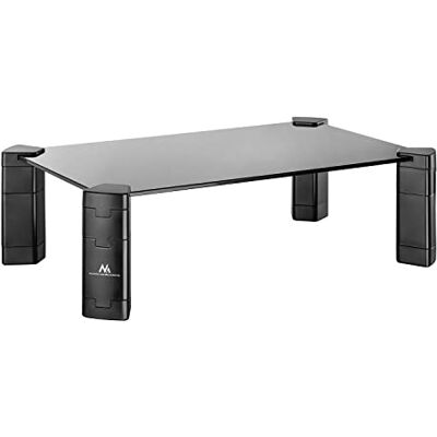 Maclean MC-934 Monitorverhoger, in hoogte verstelbaar, laptopstandaard met gehard glas, ergonomische monitorverhoging tot 20 kg Maclean MC-934 Monitorverhoger, in hoogte verstelbaar, laptopstandaard met gehard glas, ergonomische monitorverhoging tot 20 kg