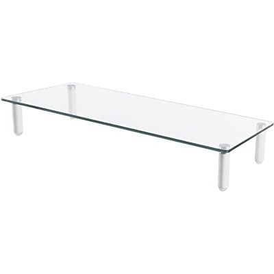 Digitus Universele glazen schermverhoger, monitorstandaard, belastbaar tot 20 kg, antislip, poten in wit Digitus Universele glazen schermverhoger, monitorstandaard, belastbaar tot 20 kg, antislip, poten in wit