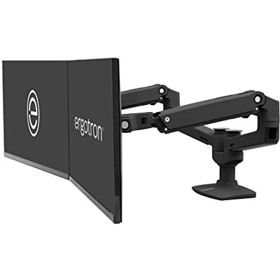 Ergotron LX Dual Side-by-Side Arm Mat Zwart Ergotron LX Dual Side-by-Side Arm Mat Zwart