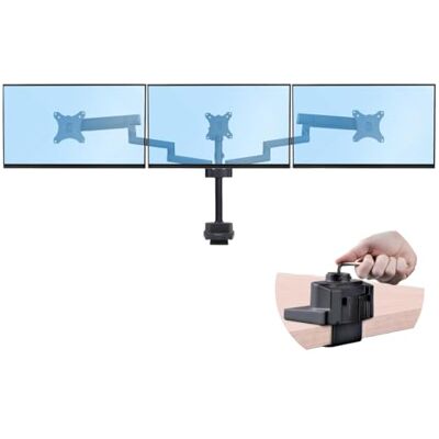 StarTech .com Drievoudige arm bureaustandaard voor drie schermen tot 3 schermen van 27 inch, VESA 75 x 75/100 x 100, mechanische veerarm StarTech .com Drievoudige arm bureaustandaard voor drie schermen tot 3 schermen van 27 inch, VESA 75 x 75/100 x 100, mechanische veerarm