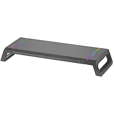 Mars Gaming MARSGAMING MGS-One zwart, Chroma RGB-monitorhouder, verstelbare maat, houder voor smartphone en tablet, USB 2.0 aan de voorkant Mars Gaming MARSGAMING MGS-One zwart, Chroma RGB-monitorhouder, verstelbare maat, houder voor smartphone en tablet, USB 2.0 aan de voorkant