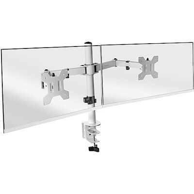 Mars Gaming MARM2 wit, monitorhouder met dubbele arm voor schermen tot 27 inch, scharnierend en in hoogte verstelbaar, robuust frame, compatibel met VESA75 en VESA100 Mars Gaming MARM2 wit, monitorhouder met dubbele arm voor schermen tot 27 inch, scharnierend en in hoogte verstelbaar, robuust frame, compatibel met VESA75 en VESA100