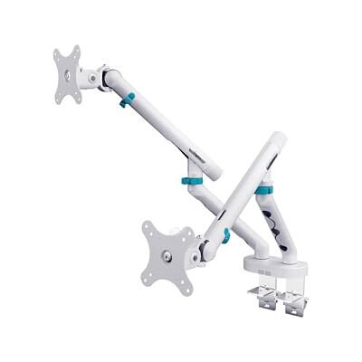 Digitus Dubbele monitorstandaard – twee schermen – tot 35 inch – mechanische veer – maximale belasting 10 kg – voor platte en gebogen monitoren – VESA 75 x 75, 100 x 100 – serie Design – wit Digitus Dubbele monitorstandaard – twee schermen – tot 35 inch – mechanische veer – maximale belasting 10 kg – voor platte en gebogen monitoren – VESA 75 x 75, 100 x 100 – serie Design – wit