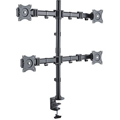 PureMounts Tafelhouder voor 4 monitoren 13-27 inch (23,8 cm), kantelbaar van -45° tot 45° draaibaar, 360° draaibaar, VESA 100x100, zwart PureMounts Tafelhouder voor 4 monitoren 13-27 inch (23,8 cm), kantelbaar van -45° tot 45° draaibaar, 360° draaibaar, VESA 100x100, zwart