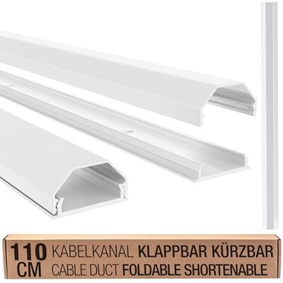 RICOO Kabelafdekking voor tv en computer, kabelgeleider Z0100-W van aluminium, wand- of vloerbevestigingen, kabelgoot, wit, 110 cm RICOO Kabelafdekking voor tv en computer, kabelgeleider Z0100-W van aluminium, wand- of vloerbevestigingen, kabelgoot, wit, 110 cm