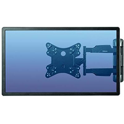 Fellowes TV-beugel met wandmontage, instelbare diepte, voor platte of gebogen schermen met VESA-standaard tot 35kg en tussen 23" en 55", geïntegreerde kabeldoorvoer, zwart 8043601 Fellowes TV-beugel met wandmontage, instelbare diepte, voor platte of gebogen schermen met VESA-standaard tot 35kg en tussen 23" en 55", geïntegreerde kabeldoorvoer, zwart 8043601