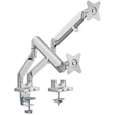 Logilink BP0088 aluminium dual monitor bureauhouder voor 2x 17-32 inch (LCD, LED, OLED, …) met gasdrukveer, flat & Curved TV's, armlengte = 506 mm Logilink BP0088 aluminium dual monitor bureauhouder voor 2x 17-32 inch (LCD, LED, OLED, …) met gasdrukveer, flat & Curved TV's, armlengte = 506 mm