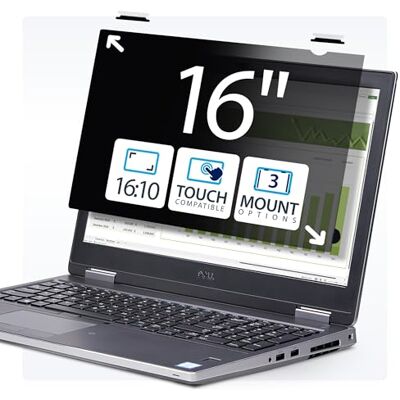 StarTech . com 16-inch 16:10 Touch Laptop Privacy Filter, Anti-Gloss Security Filter, Laptop Monitor Screen Protector, Opvouwbaar StarTech . com 16-inch 16:10 Touch Laptop Privacy Filter, Anti-Gloss Security Filter, Laptop Monitor Screen Protector, Opvouwbaar