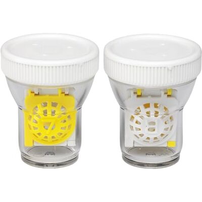 EYE DISCOVER Etui voor contactlenzen met mand, praktisch voor reizen en dagelijks gebruik, eenvoudig te bedienen en te reinigen, 2 stuks, kunststof materiaal EYE DISCOVER Etui voor contactlenzen met mand, praktisch voor reizen en dagelijks gebruik, eenvoudig te bedienen en te reinigen, 2 stuks, kunststof materiaal
