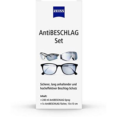 Zeiss 8599 anti-condensspray, inhoud 240 ml, 5 anti-condens-doeken voor duurzame bescherming tegen beslaan, ook bij hoge luchtvochtigheid Zeiss 8599 anti-condensspray, inhoud 240 ml, 5 anti-condens-doeken voor duurzame bescherming tegen beslaan, ook bij hoge luchtvochtigheid