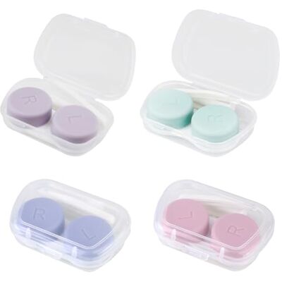 DNDGDLUA Set van 4 contactlenzenetui Draagbare contactlenzenhouder Voor reizen Voor linker- en rechterogen Met opbergdoos, meerdere maten, één maat DNDGDLUA Set van 4 contactlenzenetui Draagbare contactlenzenhouder Voor reizen Voor linker- en rechterogen Met opbergdoos, meerdere maten, één maat
