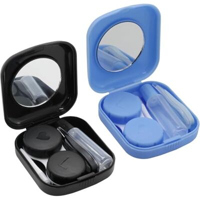 REBECASKYENS Set van 2 contactlenzenhouders, contactlensaccessoires, contactlenzenetui, contactlenzenetui, reisset, met pincet en lenzen REBECASKYENS Set van 2 contactlenzenhouders, contactlensaccessoires, contactlenzenetui, contactlenzenetui, reisset, met pincet en lenzen