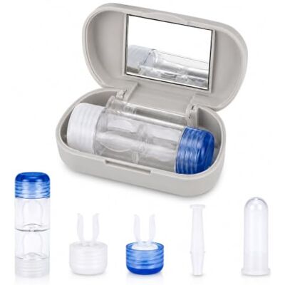 Vision RGP reisset voor harde contactlenzen met RGP-hoes en zuignap, grijs, 1 stuk (verpakking van 1), contactlenzenetui Vision RGP reisset voor harde contactlenzen met RGP-hoes en zuignap, grijs, 1 stuk (verpakking van 1), contactlenzenetui
