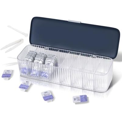 VORDRASSIL Dagelijkse organizer voor gekleurde contactlenzen, wegwerpcontactlenzendispenser, transparante kunststof doos voor alle merken lenzen VORDRASSIL Dagelijkse organizer voor gekleurde contactlenzen, wegwerpcontactlenzendispenser, transparante kunststof doos voor alle merken lenzen