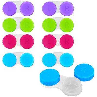 NVIYAM 8 stuks contactlenzenetui, contactlensdozen, lekvrij, kleurrijke contactlenzenetui, contactlenzen, jaarlijkse opslag voor thuis en op reis, kleurrijk, NVIYAM 8 stuks contactlenzenetui, contactlensdozen, lekvrij, kleurrijke contactlenzenetui, contactlenzen, jaarlijkse opslag voor thuis en op reis, kleurrijk,