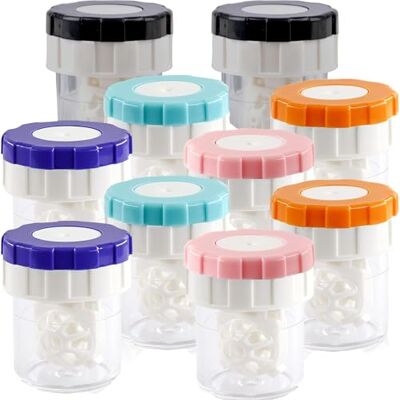GERUI 10 stuks contactlenzendoosjes met mand Reservedoos voor contactlenzen, geschikt voor reizen, dagelijks leven en opslag GERUI 10 stuks contactlenzendoosjes met mand Reservedoos voor contactlenzen, geschikt voor reizen, dagelijks leven en opslag