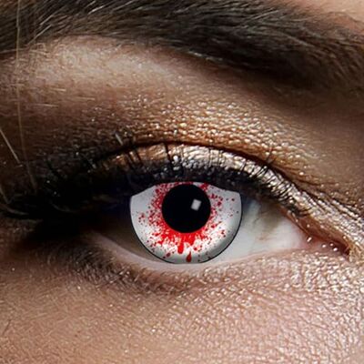 Leo Eyes Kleurrijke contactlenzen wit met rode bloedspuit Zombielens Bloodshot Halloween lenzen witte zombielenzen gekleurde contactlenzen Dracula Leo Eyes Kleurrijke contactlenzen wit met rode bloedspuit Zombielens Bloodshot Halloween lenzen witte zombielenzen gekleurde contactlenzen Dracula