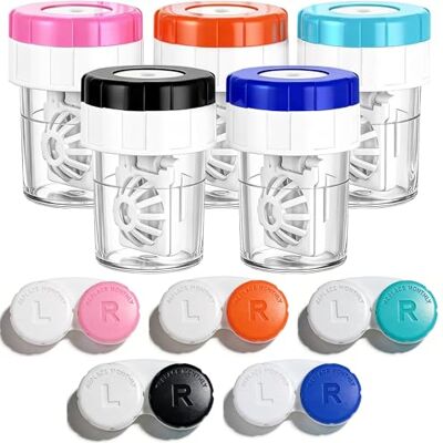 YOYEAH 10 stuks contactlenzendoosjes voor contactlenzen met draaifunctie, lekvrij, voor zachte lenzen, meerkleurig, 11 x 8 x 3,6 cm YOYEAH 10 stuks contactlenzendoosjes voor contactlenzen met draaifunctie, lekvrij, voor zachte lenzen, meerkleurig, 11 x 8 x 3,6 cm