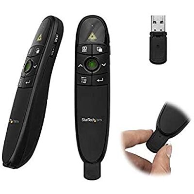 StarTech .com PRESREMOTEG Draadloze presentatie-afstandsbediening met groene laserpointer, 27 m, clicker voor Mac en Windows StarTech .com PRESREMOTEG Draadloze presentatie-afstandsbediening met groene laserpointer, 27 m, clicker voor Mac en Windows