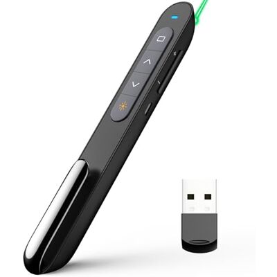Norwii Bluetooth-presentatieafstandsbediening voor PowerPoint, draadloze presentator met wijzer, bereik 100 m, voor leraren en conferenties, compatibel met macOS (groen, accu, USB-A) Norwii Bluetooth-presentatieafstandsbediening voor PowerPoint, draadloze presentator met wijzer, bereik 100 m, voor leraren en conferenties, compatibel met macOS (groen, accu, USB-A)