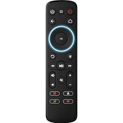 One For All Afstandsbediening streamer voor multimedia-behuizing, voor de bediening van maximaal 3 apparaten, multimedia-behuizing (Roku, Apple TV, enz.), tv's en soundbars zwart URC7935 One For All Afstandsbediening streamer voor multimedia-behuizing, voor de bediening van maximaal 3 apparaten, multimedia-behuizing (Roku, Apple TV, enz.), tv's en soundbars zwart URC7935