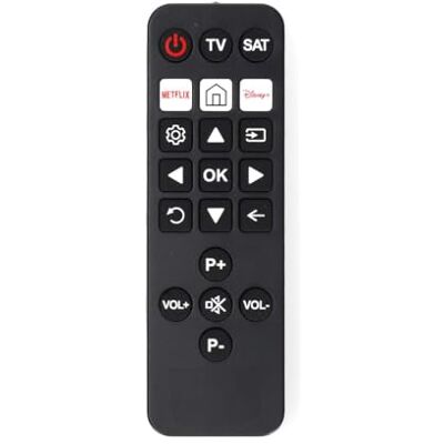 NEDIS Universele afstandsbediening, voorgeprogrammeerd, 2 apparaten, Disney + knop/Netflix-knop, infrarood, zwart NEDIS Universele afstandsbediening, voorgeprogrammeerd, 2 apparaten, Disney + knop/Netflix-knop, infrarood, zwart