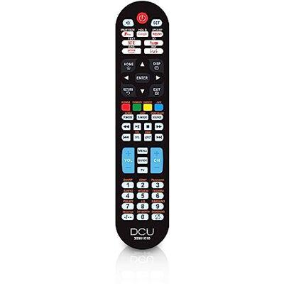 DCU TECNOLOGIC Universele afstandsbediening LCD-/led-afstandsbediening knop voor Netflix en YouTube Zwart DCU TECNOLOGIC Universele afstandsbediening LCD-/led-afstandsbediening knop voor Netflix en YouTube Zwart