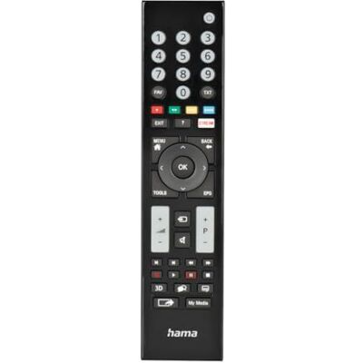 Hama Universele afstandsbediening voor Grundig tv's (infrarood, leerling, verlichte toetsen, slimme knop, Easy Mode-functie, ergonomische hoofdtoetsen, bereik 10 m) zwart Hama Universele afstandsbediening voor Grundig tv's (infrarood, leerling, verlichte toetsen, slimme knop, Easy Mode-functie, ergonomische hoofdtoetsen, bereik 10 m) zwart