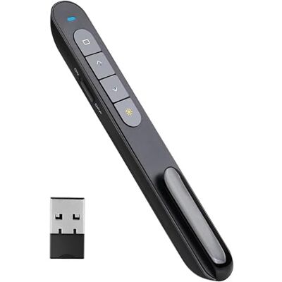 BKELHS Draadloze presenter, draadloze presentatie afstandsbediening clicker laserpointer, Hyperlink Volume Control Presentation Clicker RF 2,4 GHz USB Office Presentation Clicker Remote Control Pointer Slide Advancer BKELHS Draadloze presenter, draadloze presentatie afstandsbediening clicker laserpointer, Hyperlink Volume Control Presentation Clicker RF 2,4 GHz USB Office Presentation Clicker Remote Control Pointer Slide Advancer