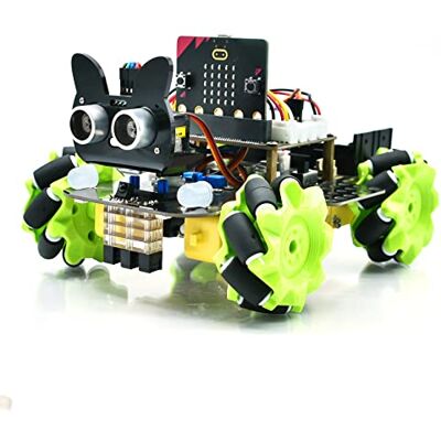 KEYESTUDIO BBC Micro:bit 4WD Mecanum Robot Car Kit met BBC Microbit V2 kaart, programmeerbare autoprojecten voor volwassenen en jongeren, mintonderwijs KEYESTUDIO BBC Micro:bit 4WD Mecanum Robot Car Kit met BBC Microbit V2 kaart, programmeerbare autoprojecten voor volwassenen en jongeren, mintonderwijs