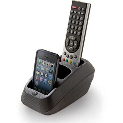 Snips , Afstandsbediening en tafelsmartphone, houder voor afstandsbediening, zwart, antislip, gerecycled kunststof, gemaakt in Italië Snips , Afstandsbediening en tafelsmartphone, houder voor afstandsbediening, zwart, antislip, gerecycled kunststof, gemaakt in Italië