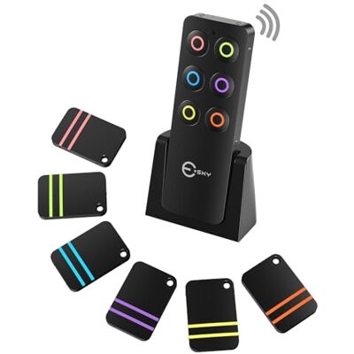 Esky Sleutelzoeker – zoeker van objecten, sleutels en trackers met 80 dB geluid en 6 ontvangers – portemonnee en objectzoeker voor het vinden van sleutels, afstandsbediening, Esky Sleutelzoeker – zoeker van objecten, sleutels en trackers met 80 dB geluid en 6 ontvangers – portemonnee en objectzoeker voor het vinden van sleutels, afstandsbediening,