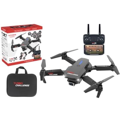 TURBO CHALLENGE Drone Quadcopter 400350 Stuurwiel Zwart 2 Oplaadbare batterijen en Batterijen inbegrepen Cadeau Verjaardag Video Foto Afstandsbediening Vanaf 14 jaar TURBO CHALLENGE Drone Quadcopter 400350 Stuurwiel Zwart 2 Oplaadbare batterijen en Batterijen inbegrepen Cadeau Verjaardag Video Foto Afstandsbediening Vanaf 14 jaar
