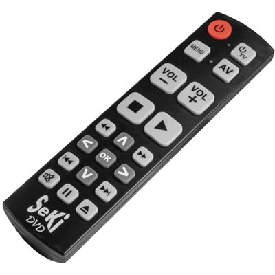 SeKi Universele educatieve dvd-afstandsbediening met grote toetsen – voor ouderen en kinderen – zwart SeKi Universele educatieve dvd-afstandsbediening met grote toetsen – voor ouderen en kinderen – zwart